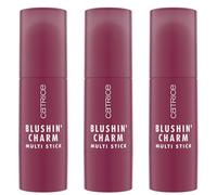 Catrice Blushin' Charm Multi Stick, colorete, n.º 030, rojo, resultado inmediato, natural, radiante y fresco, vegano, sin parabenos, sin nanopartículas, paquete de 3 (3 x 5,5 g)