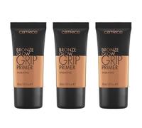 Catrice Bronze Glow Grip Primer, n.º 010, marrón, hidratante, duradero, nutritivo, radiante, radiante, fresco, vegano, sin aceite, sin parabenos, sin nanopartículas, 3 unidades (3 x 30 ml)