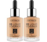 Catrice Cosmetics HD Liquid Coverage base de maquillaje, de larga duración, matificante, control de grasa/control de brillos, mate, 30 ml (Paquete de 2)