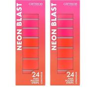 Catrice Cosmetics Láminas de uñas Neon Blast, cubriente, Fácil de retirar, de gran pigmentación, color intenso, 24 piezas (Paquete de 2)