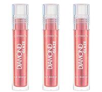 Catrice Diamond Glaze Lip Gloss, n.º 040, rojo, resultado inmediato, brillante, holográfico, con purpurina, vegano, sin parabenos, sin nanopartículas, paquete de 3 (3 x 3 ml)