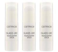 Catrice Glass Like Highlighter Stick, n.º 010, transparente, resultado inmediato, radiante, vegano, sin aceite, sin parabenos, sin micropartículas de plástico, 3 unidades (3 x 5,3 g)