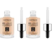 Catrice HD Liquid Coverage base de maquillaje, de larga duración, matificante, control de grasa/control de brillos, mate (30ml) (Paquete de 2)