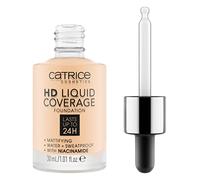 CATRICE HD Liquid Coverage Foundation 002 Porcelain Beige - Alta cobertura sin efecto máscara - Textura líquida ultraligera - Acabado mate aterciopelado - Maquillaje vegano - 30 ml