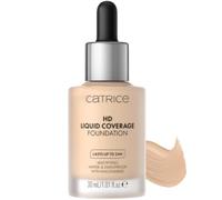 CATRICE HD Liquid Coverage Foundation 010 Light Beige, Alta cobertura | Sin efecto máscara, Textura líquida ultraligera, Acabado mate aterciopelado, Maquillaje vegano, 30 ml