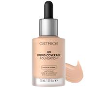 CATRICE HD Liquid Coverage Foundation 020 Rose Beige, Alta cobertura | Sin efecto máscara, Textura líquida ultraligera, Acabado mate aterciopelado, Maquillaje vegano, 30 ml