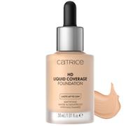 CATRICE HD Liquid Coverage Foundation 030 Sand Beige, Alta cobertura | Sin efecto máscara, Textura líquida ultraligera, Acabado mate aterciopelado, Maquillaje vegano, 30 ml