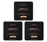 Catrice Invisible Cover Cushion Foundation, n.º 012C, Nude, Larga duración, Mate, Natural, para pieles con problemas, vegano, sin aceite, filtro UVA y UVB + SPF 30, resistente al agua, 3 unidades (3 x