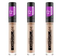 Catrice Liquid Camouflage Corrector de alta cobertura, corrector, 12 horas, n.º 010 Porcellain, Nude, para pieles mixtas, larga duración, aceite, impermeable, alcohol, paquete de 3 (3 x 5 ml)