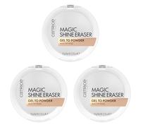 Catrice Magic Shine Eraser Gel To Powder, n.º 010, transparente, matificante, afina los poros, natural, para pieles mixtas, vegano, sin aceites, sin perfume, sin alcohol, paquete de 3 (3 x 10 g)