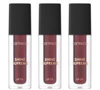 Catrice Shine Supreme Lip Oil, Lipgloss, # 040, Violeta, Hidratante, con aceites, natural, vegano, sin conservantes, sin parabenos, sin micropartículas de plástico, 3 unidades (3 x 4 ml)