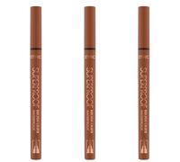 Catrice Superproof Brush Liner Waterproof, delineador de ojos, n.º 020, marrón, larga duración, resultado inmediato, resistente al agua, sin nanopartículas, paquete de 3 (3 x 0,45 ml)
