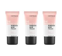 Catrice The Perfector Poreless Blur Primer, nude, larga duración, alisante, natural, para pieles impuras, vegano, sin aceites, sin perfume, sin alcohol, paquete de 3 (3 x 30 ml)