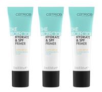 Catrice The Protector Hydrate & SPF Primer, blanco, hidratante, prebase, protector, para piel seca, vegano, sin nanopartículas, paquete de 3 (3 x 22 ml)