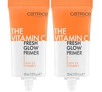 Catrice The Vitamin C Fresh Glow Primer, Orange, with Vitamins, Primer, Radiant, for Dry Skin, Vegan, Paraben-Free, No Microplastic Particles, Nanoparticles Free, Pack of 1 (30 ml) (Paquete de 2)