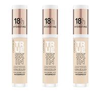 Catrice True Skin High Cover Concealer, corrector, 18 horas de ácido hialurónico, n.º 005 Warm Macadamia, nude, matificante, mate, natural, vegano, sin aceites, paquete de 3 (3 x 4,5 ml)
