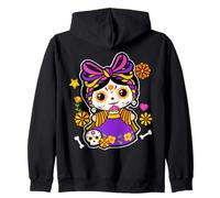 Catrina Floral Sugar Skull Mexican Roses Flowers Skeleton Sudadera con Capucha