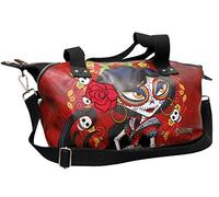 Catrinas- Bolso con Laterales Ampliables, Rosabella, Regalo mujer, Calaveras, CatrinasColor Rojo, Producto Oficial(CyP Brands)