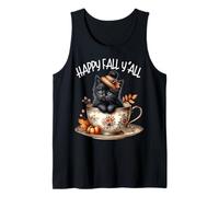 Cats and Coffee Fall Themed Kitten Graphic Happy Fall Yall Camiseta sin Mangas