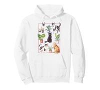 Cats and House Plants Collage in Frame Cute Pet Design Sudadera con Capucha