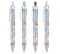 Cats And Ice - Bolígrafo retráctil de 0,5 mm, escritura fina y suave, para oficina en casa, color negro, 4 unidades, como en la imagen 1