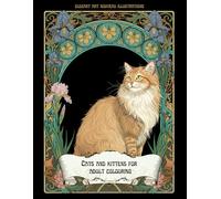 Cats and kittens for adult colouring: elegant art nouveau illustrations