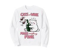 Cats and Wine Make Everything Fine Funny Cat Mom Sudadera