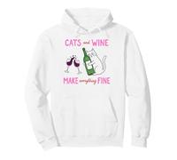 Cats and Wine Make Everything Fine Funny Cat Mom Sudadera con Capucha