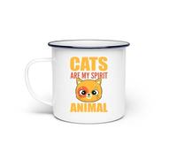 Cats Are My Spirit Animal Gatito Gato Casa Gato - Taza esmaltada - Talla única - Blanco
