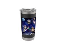Cats Attack Funny Meow Wars Cat In Space Kitten Lovers Vaso térmico de acero inoxidable de doble pared