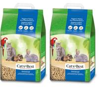 Cat's Best Arena para Gatos Universal 7L, Arena para Pájaros, Conejos Biodegradable Sin Polvo, Lecho para Gatos Ecológico de Fibra Vegetal, 5.5 kg (Paquete de 2)