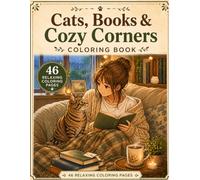 Cats, Books & Cozy Corners: Coloring Book: 46 Relaxing Coloring Pages