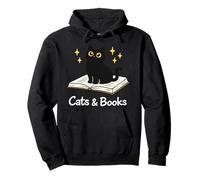 Cats & Books Lector de Libros de Lectura de Gatos Negros Sudadera con Capucha