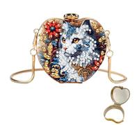 Cats C DIY Acrílico Amor Diamante Arte Pintura Tarjetero Cartera | Kit de pintura de diamantes Estuche para tarjetas de embrague Cartera para adultos Mujeres Regalo para Hágalo usted mismo