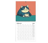 Cats Calendar 2025 - Cat Calendar | 2025 Calendar | Coffee-Themed Monthly Wall Planner | Cat Lover Calendar | Spiral-Bound Cats Hangable Family Organizer Calendar For Home, School, & Dormitory