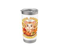 Cats, Carbs, & Cuddles Thanksgiving Dinner Kitten Vaso térmico de acero inoxidable de doble pared