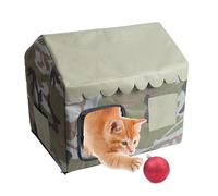 Cats Cooling House, Insulated Cat Cave, 18.11x14.96x16.93 Inches Compact Enclosed Shelter for Kittens, Outdoor Use, Backdoor, Balcony, Lawn, Garden, Patio, All Season