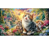 Cats-Fill-a-Cozy-Bedroom-Under-Moonlight Puzzle de 1000 Piezas para Adultos Regalo para Mujeres y Hombres Idea Actividad en casa 70x50/1000pcs