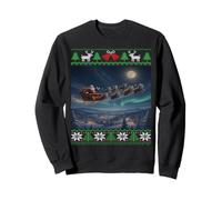 Cats Fly Santa's Sleigh Feo Navidad Gatito Sudadera
