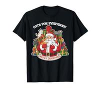 Cats For Everybody Christmas Funny Meowy Xmas Santa Camiseta