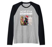 Cats for Everybody Kittens Lovers Funny Cat Christmas Xmas Camiseta Manga Raglan