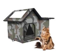 Cats House - Weatherproof Semi Enclosed Nest for Animal Cat, Pet House with Warmth Kitten Function, Sleeping Shelter for Pets in Yard, Barn, Balcony, Courtyard, and Garden, Sturdy Design, 16 Inches