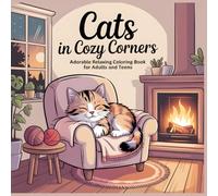 Cats in cozy corners: Adorable Relaxing Coloring Book for Adults and Teens (Peaceful Cats Coloring Series)