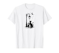 Cats in Love under The Moon Night Out Park Camiseta