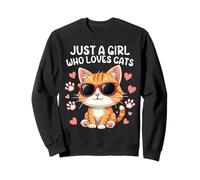 Cats Just A Girl Who Loves Cats, Lindo Amante de los Animales felinos Sudadera