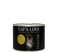 Cat's Love ADULT KALB & PAVO con catnip y aceite de linaza 200gx6