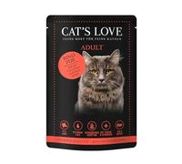 Cat'S Love | Alimento Húmedo para Gatos | Variedad Sobres | 24 x 85 Gr | Sin Cereales ni aditivos Artificiales | (24x85Gr, Ternera)