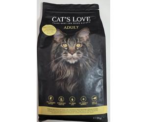 Cat's Love Alimento seco para gatos, aves de corral, 81% de proteínas animales, antipelo, 2 kg