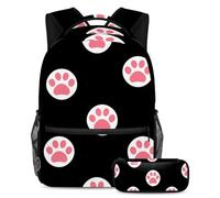 Cats Love Heart - Juego de mochila escolar y estuche para lápices para adolescentes, niñas, niños, mochila ligera de viaje, Multicolor 5, Talla única