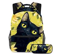Cats Love Heart - Juego de mochila escolar y estuche para lápices para adolescentes, niñas, niños, mochila ligera de viaje, Multicolor 20, Talla única